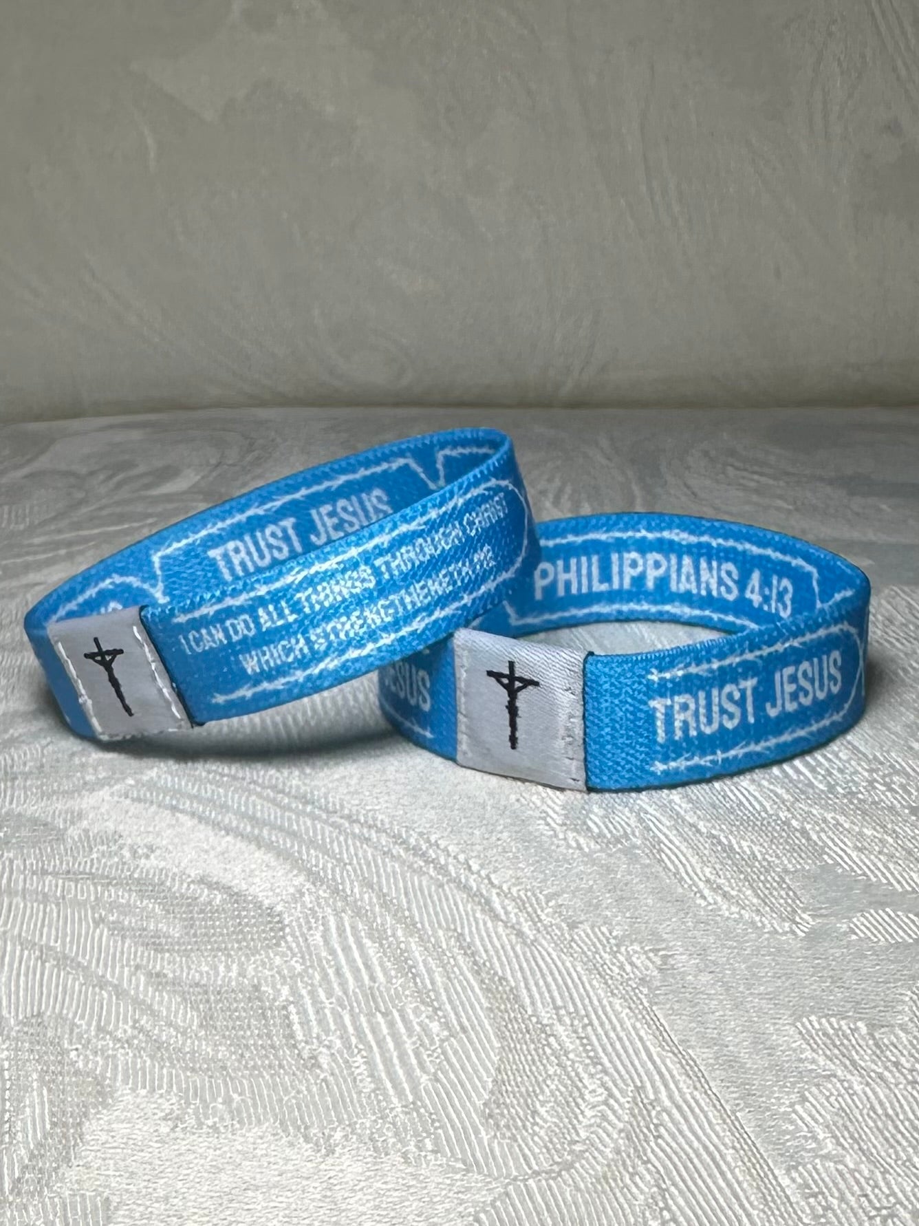 Pack of 3 Daily Verse Philippians 4:13 Trust Jesus Wristbands with Card