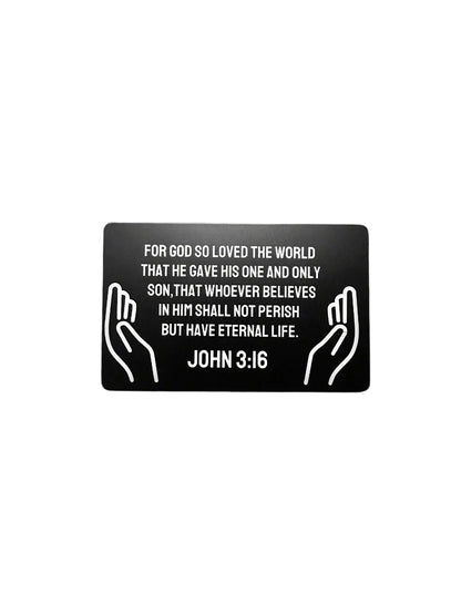Back of the Daily Bible Verse Card that has the verse John 3:16 