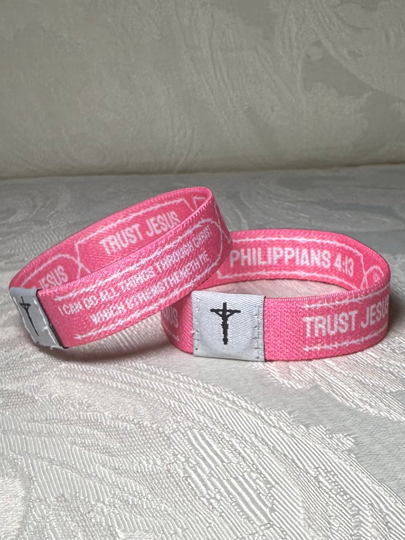 Pack of 3 Daily Verse Philippians 4:13 Trust Jesus Wristbands with Card