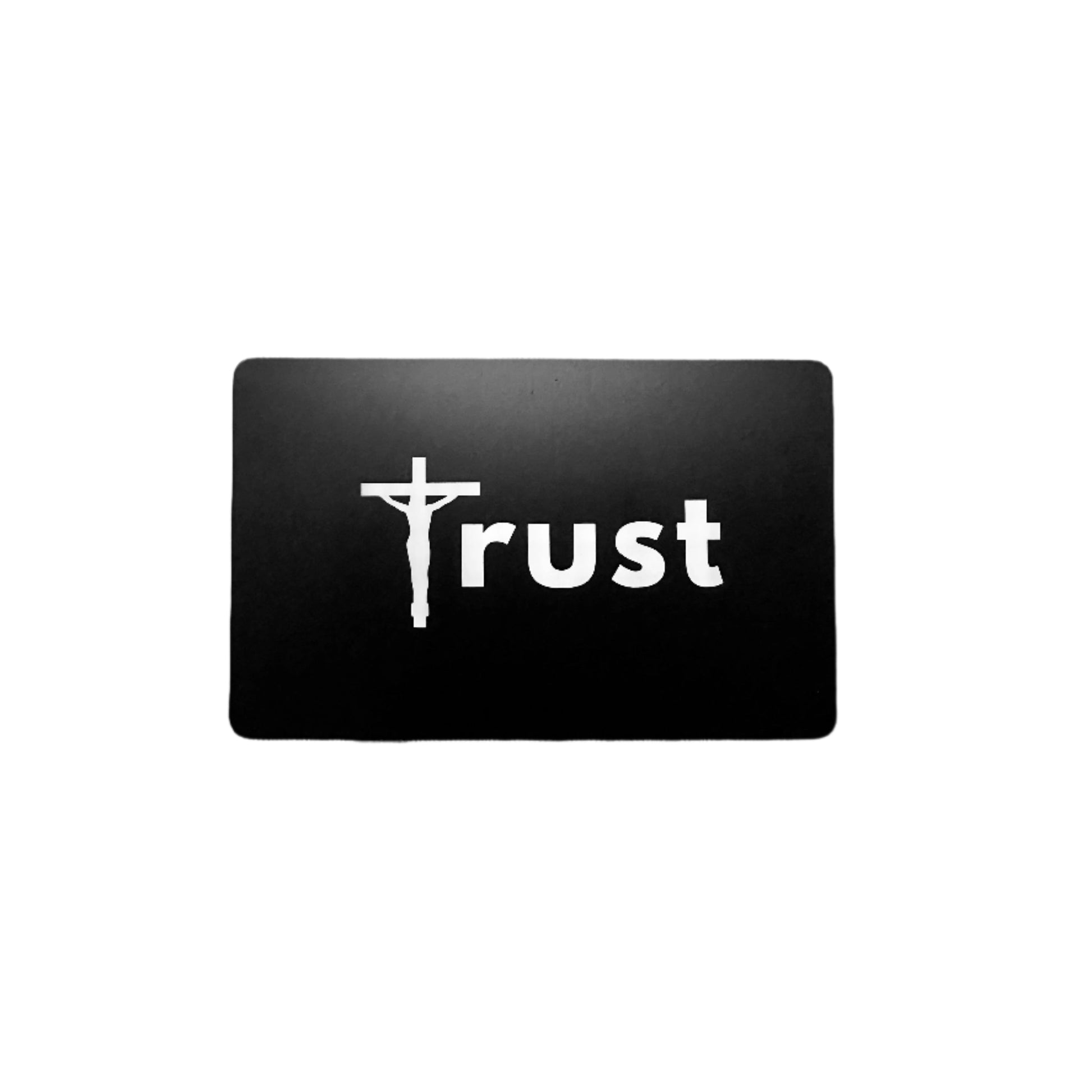 Front of the Daily Bible Verse Card that has the logo 'Trust'
