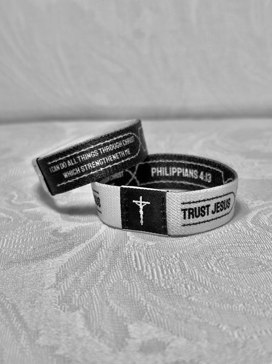 Pack of 3 Daily Verse Philippians 4:13 Trust Jesus Wristbands with Card