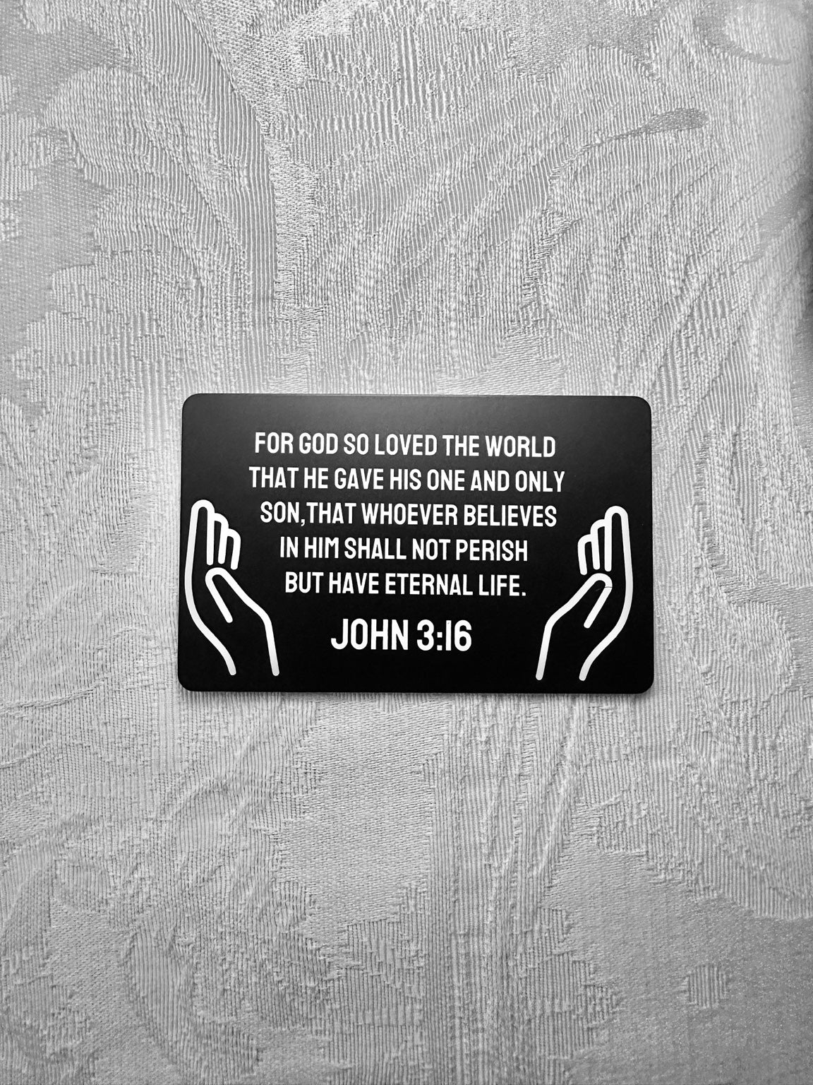 TrustJesusBrand NFC Bible verse card back featuring John 3:16