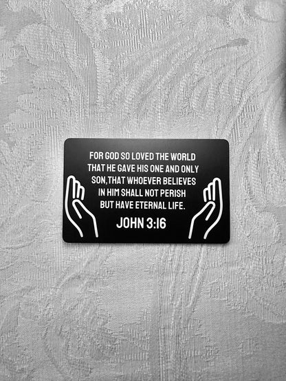 TrustJesusBrand NFC Bible verse card back featuring John 3:16